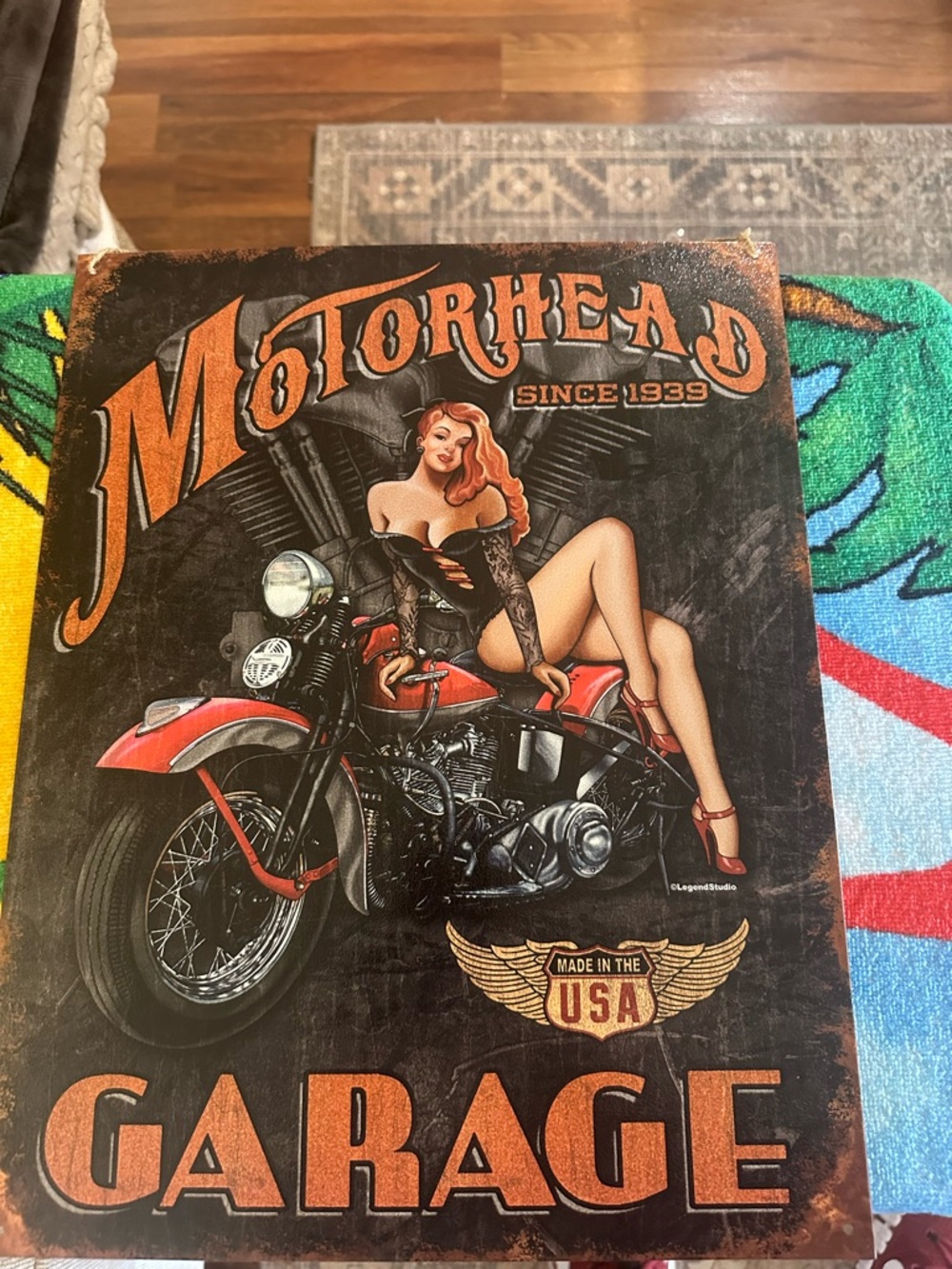 Red & Black Vintage Garage Wall Art Poster